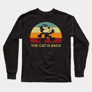 Retro Sunset - Felix The Cat Is Black Long Sleeve T-Shirt